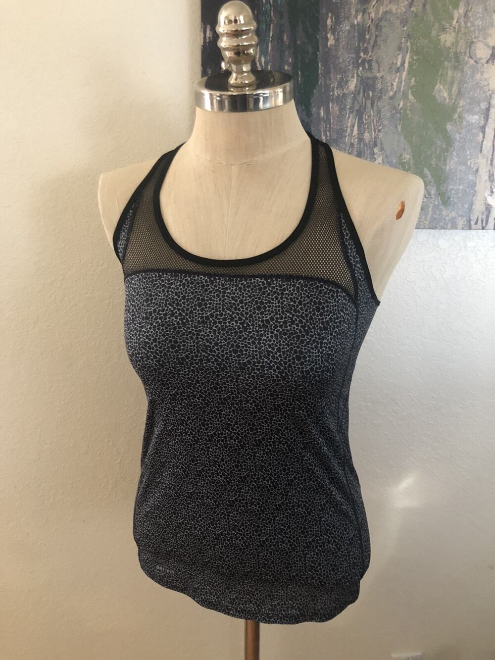 NIKE Dri-Fit Black/Gray Mesh Tank Top Womens SIZE XS